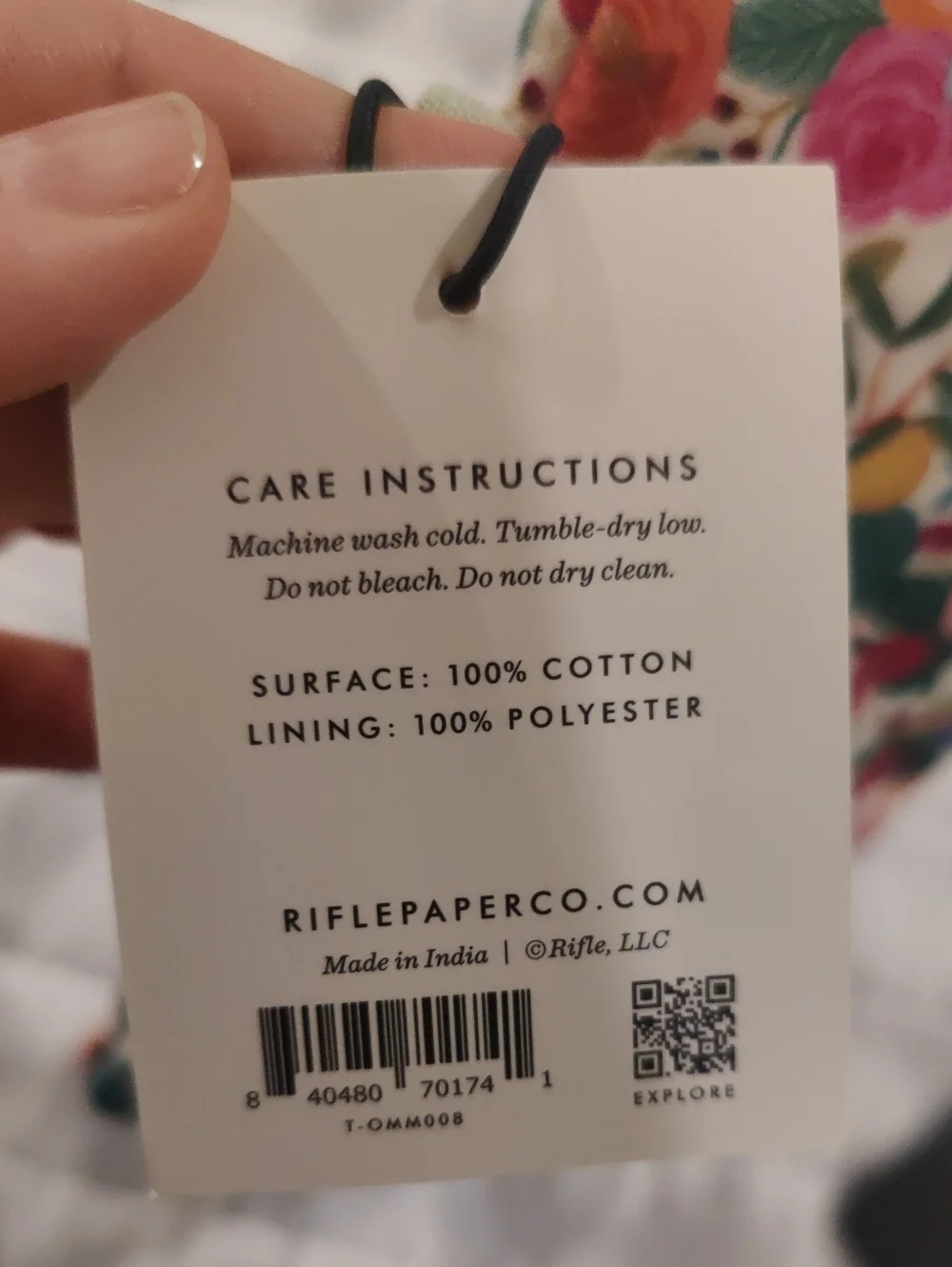New!Rifle Paper Oven Mitt Floral Cotton Scalloped Edge Cottagecore Shabby Chic